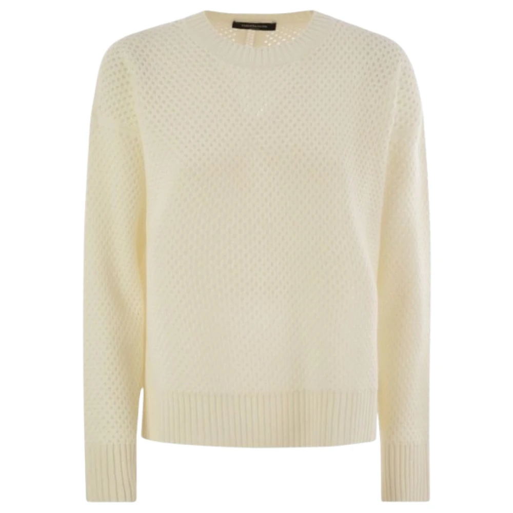 Fabiana Filippi Women's Beige Round-Neck Knitwear, M, Cozy Knit Pullover Jumper