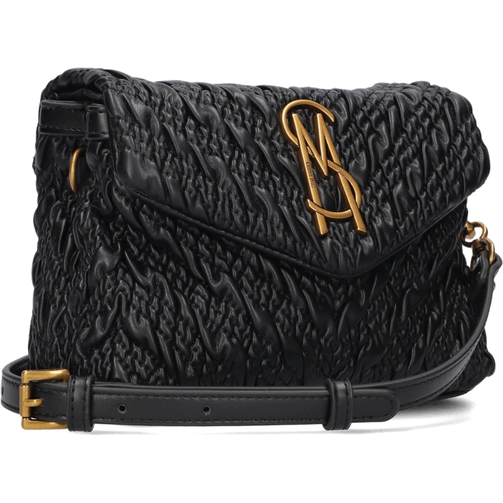 Steve Madden Zwarte Leren Schoudertas Btoy-G Black Dames