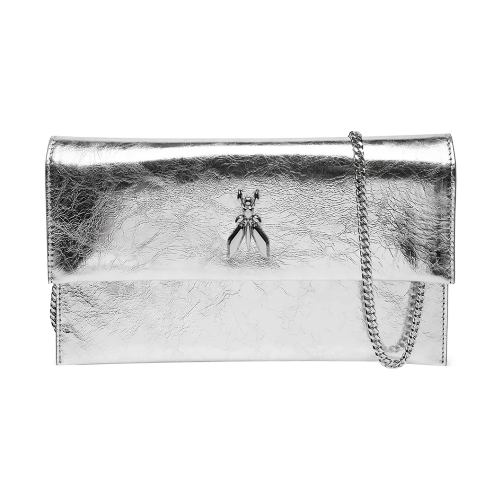 PATRIZIA PEPE Zilveren Schoudertas met Metalen Details Gray Dames