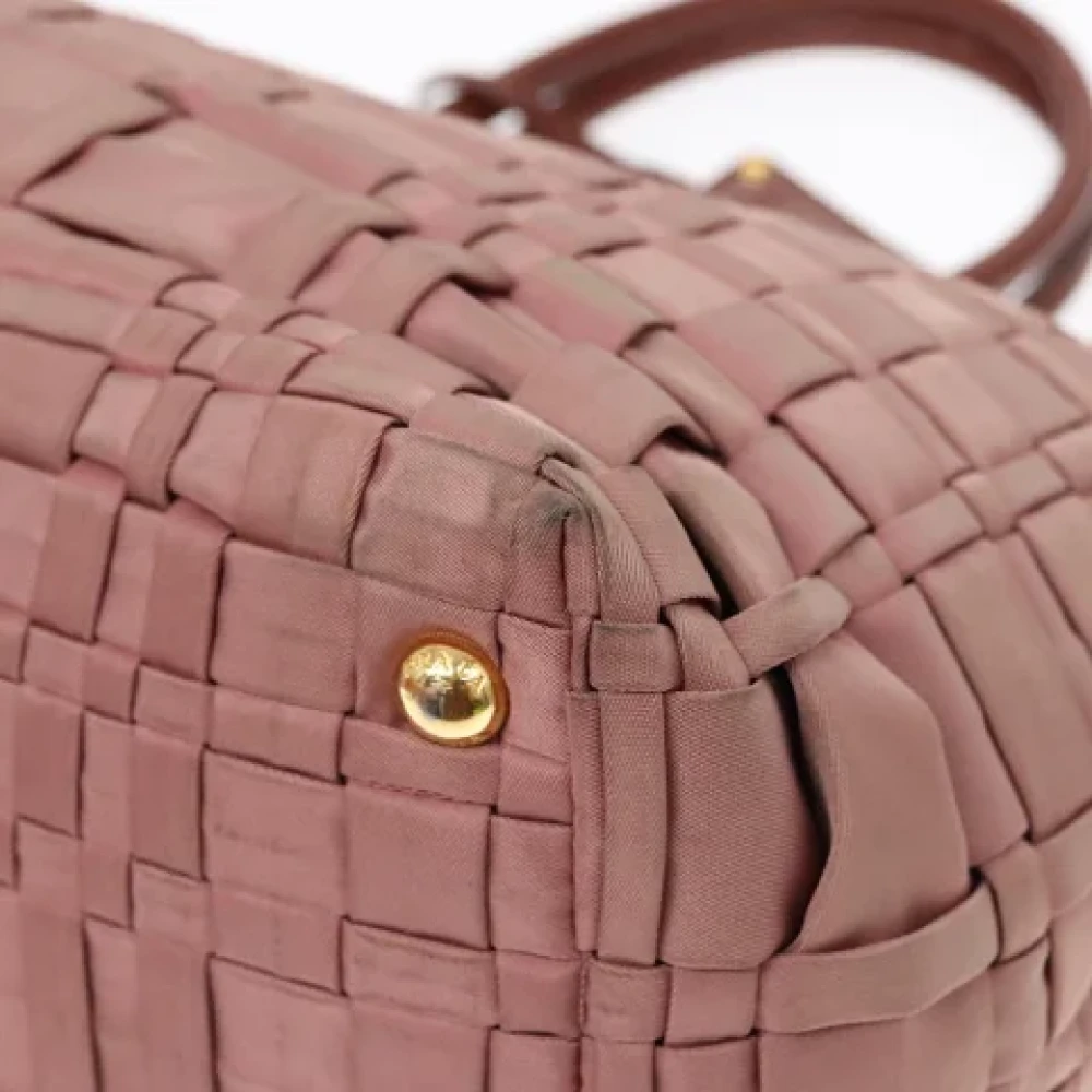 Prada Vintage Pre-owned Nylon handbags Brown Dames