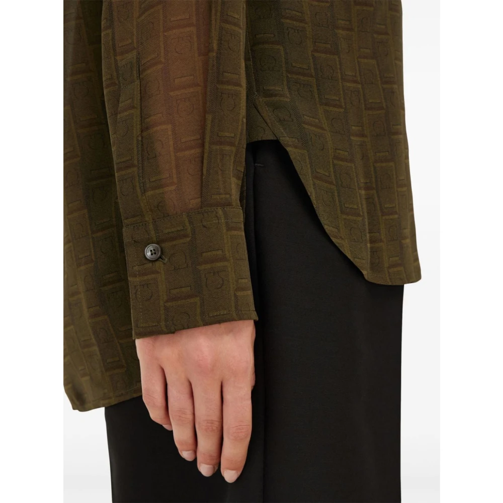 Salvatore Ferragamo Stijlvolle Overhemden Collectie Green Dames