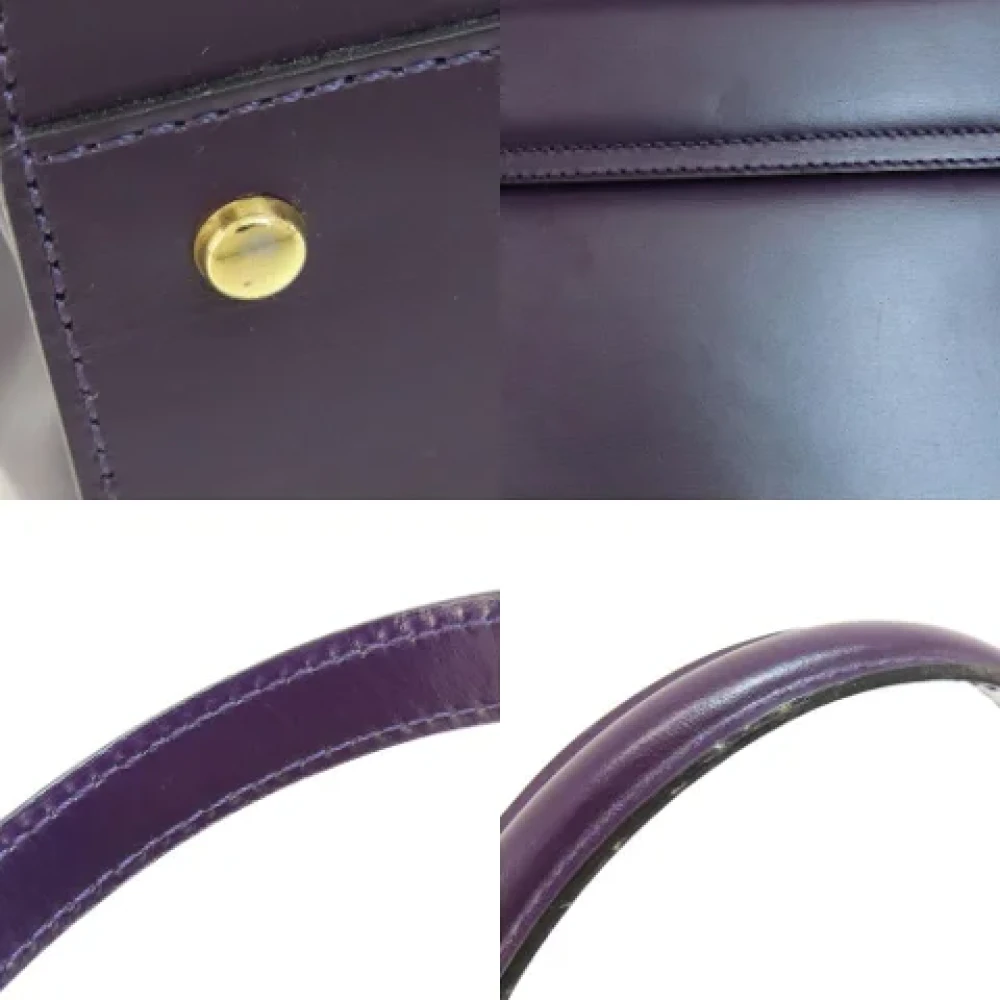 Celine Vintage Pre-owned Leather celine-bags Purple Dames