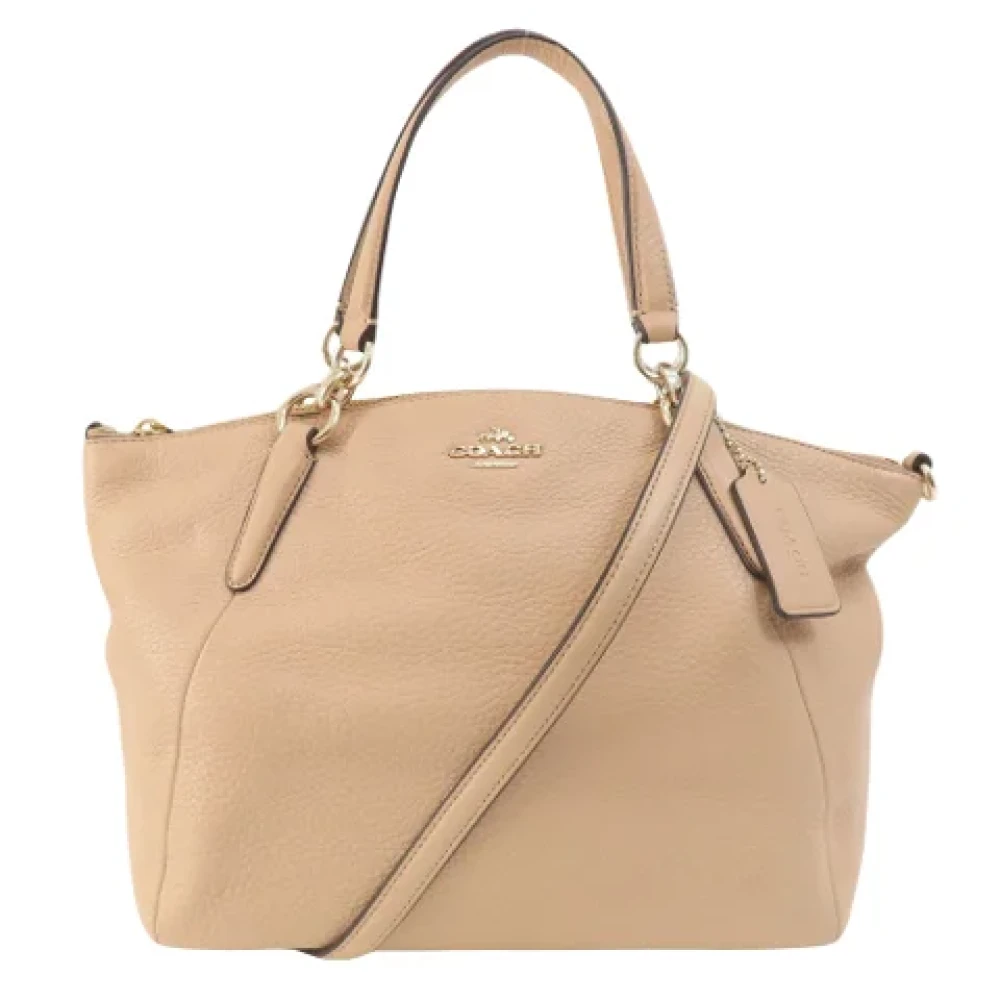 Coach Pre-owned Leather handbags Beige Dames