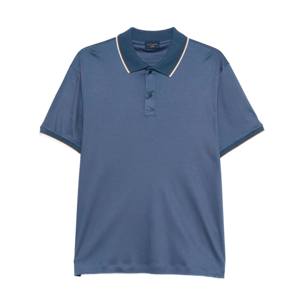 Paul & Shark Blue Polo Shirts, Male, 2XL, Cotton Lyocell Polo Shirt