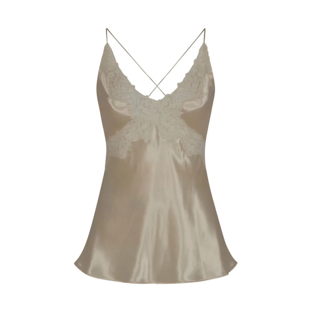Alberta Ferretti Women's Beige Sleeveless Tops, M, Sleeveless Tops
