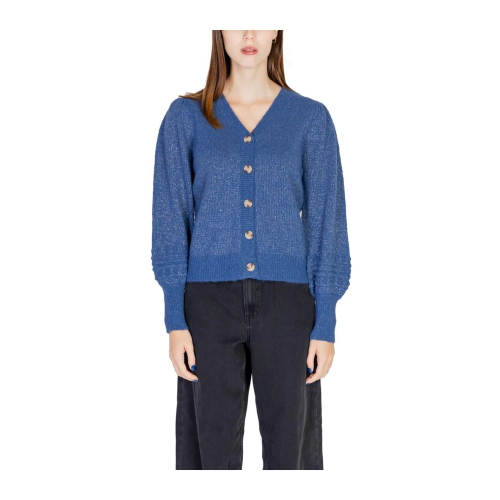 Vila Blauwe Gebreide Vest Dames Herfst Winter Collectie Blue Dames
