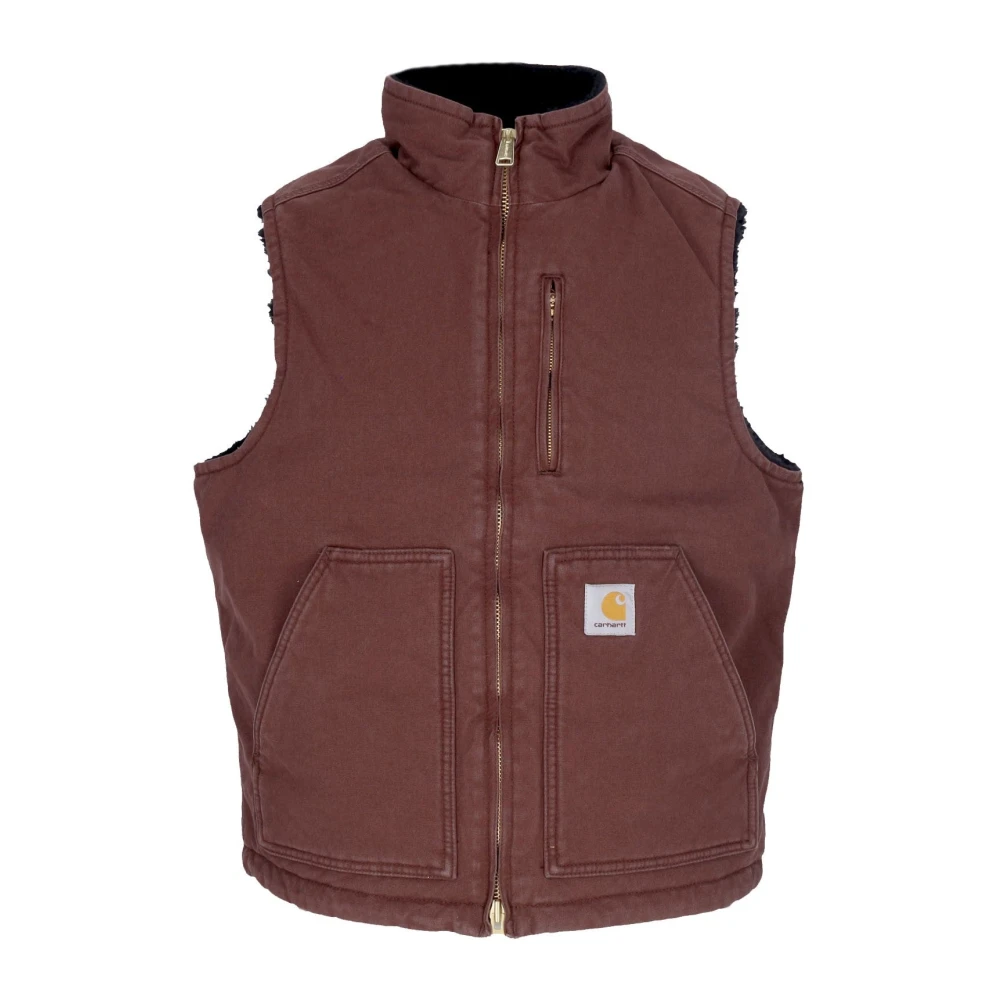 Carhartt WIP Sherpa Mouwloos Vest Zware Steenwassing Brown Heren