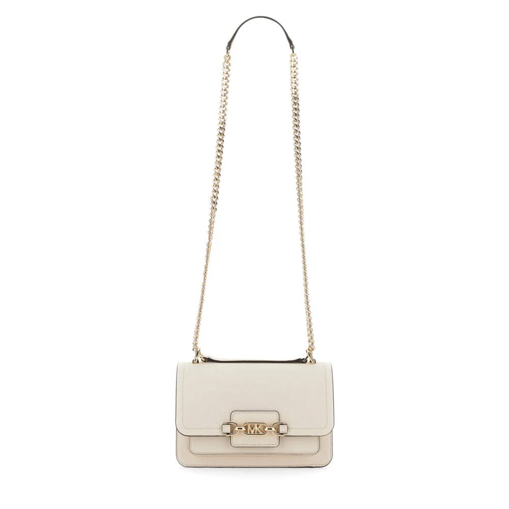Michael Kors Omkeerbare leren schoudertas met metalen logoklep White Dames