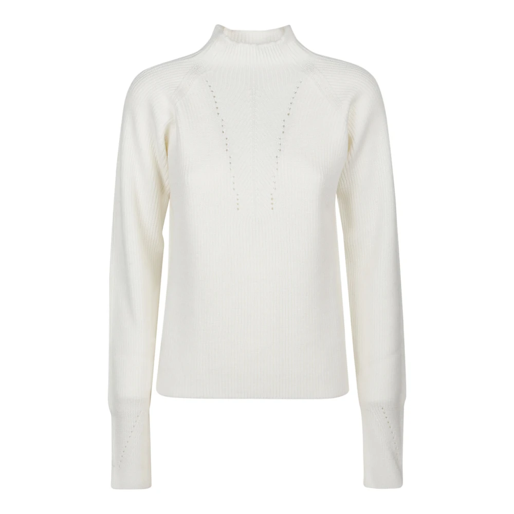 Drumohr Comfortabele Gebreide Turtle Neck Sweater White Dames