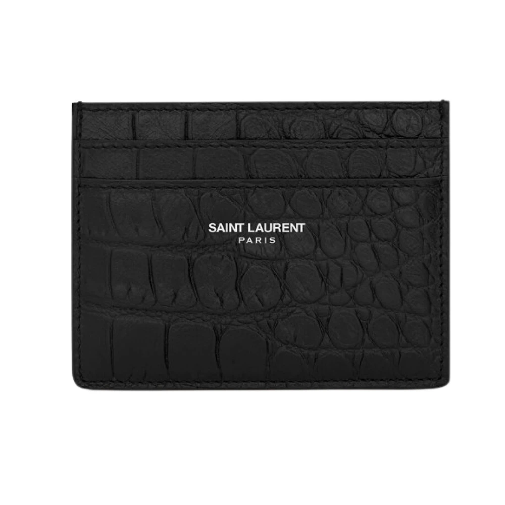 Saint Laurent Zwarte Portemonnees voor Mannen Black Heren