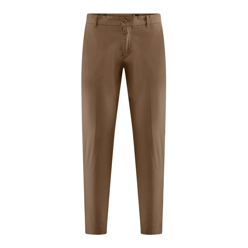 Bomboogie Men's Brown Chinos, W38, Chino Trousers In Cotton Poplin