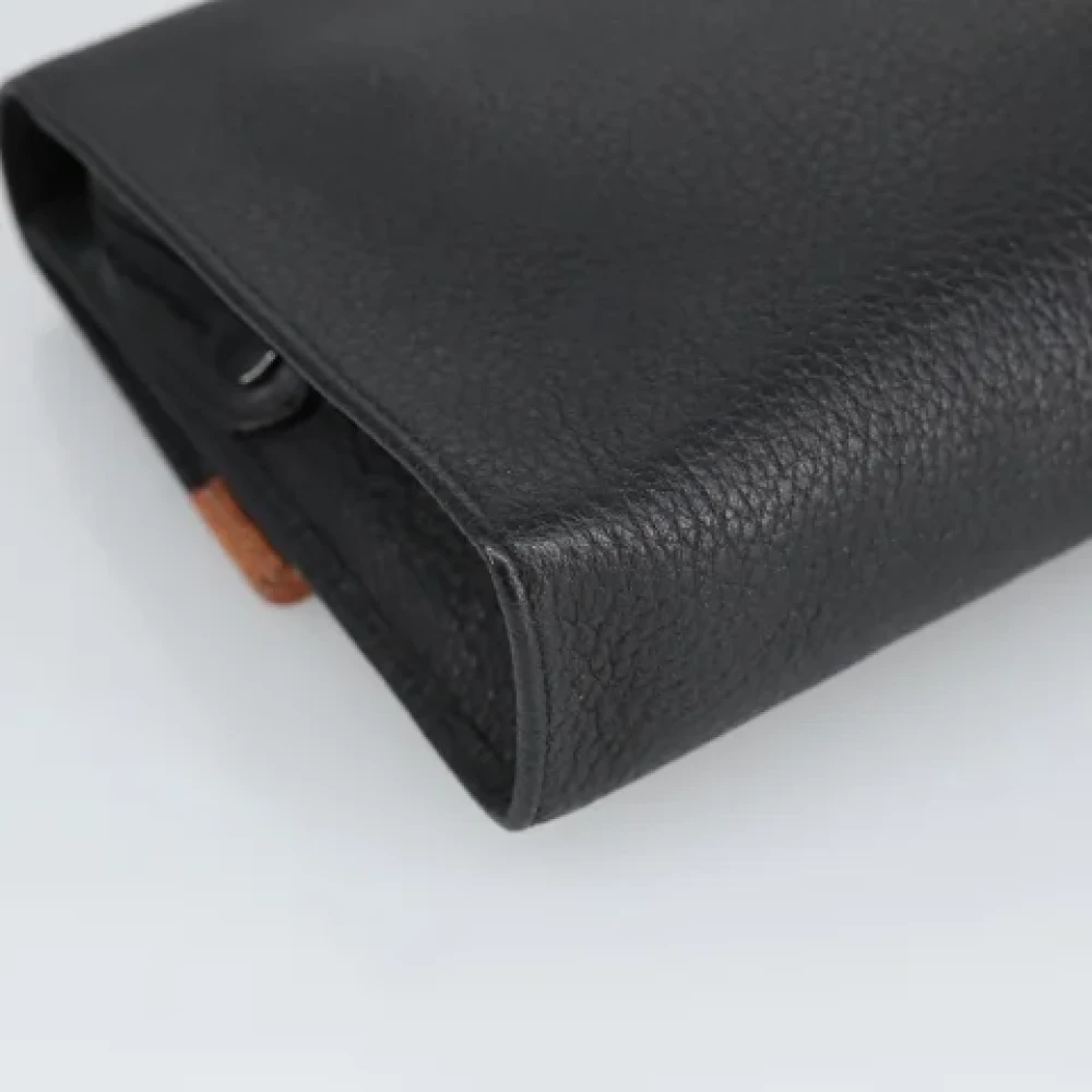 Dior Vintage Pre-owned Leather clutches Black Dames
