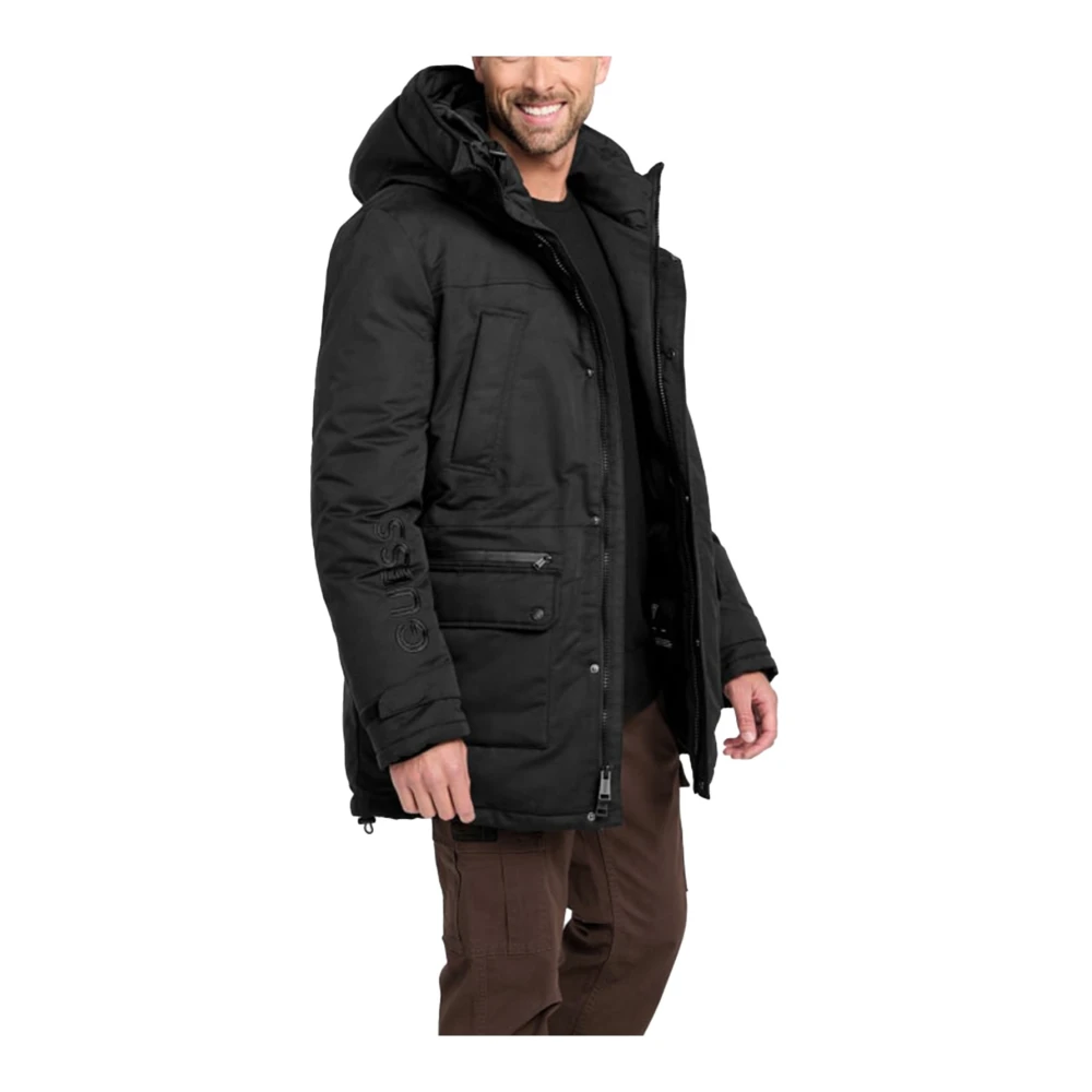 Guess Winter Hoodie Jas Zwart Black Heren