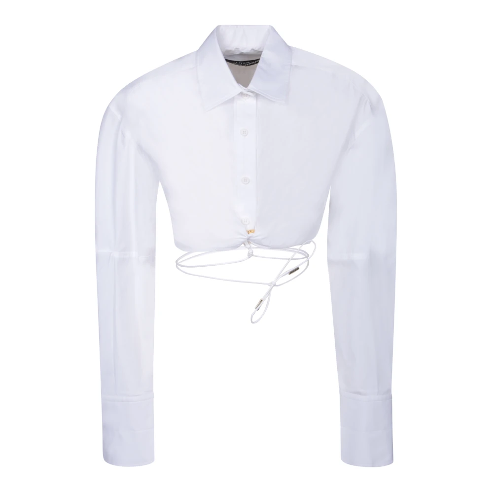 Jacquemus Witte Verzamelde Shirt voor Moderne Vrouwen White Dames