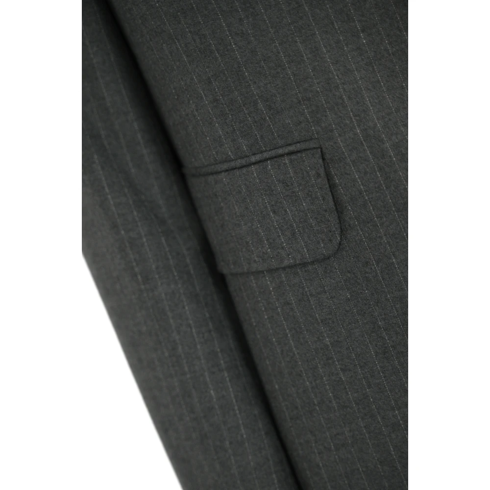 Max Mara Studio Grijze wollen blazer met krijtstreep patroon Gray Dames