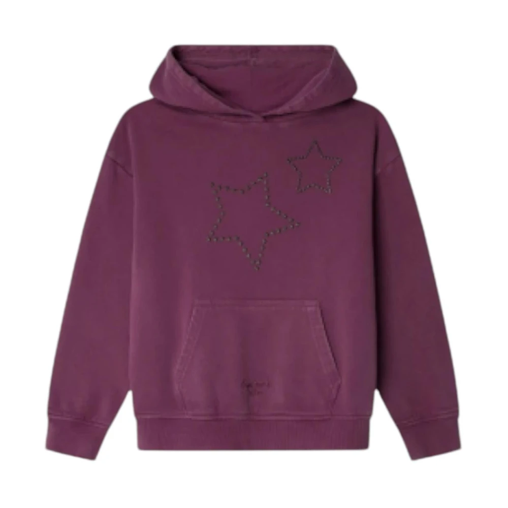 Pepe Jeans Girls Purple Alicia Hoodie - Kids Sweatshirts - 10 Y - Kids