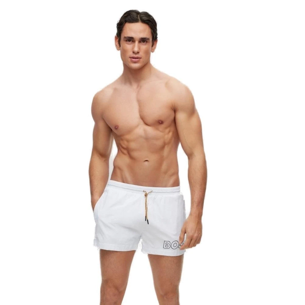 Hugo Boss Vit Spets Swim Shorts White, Herr