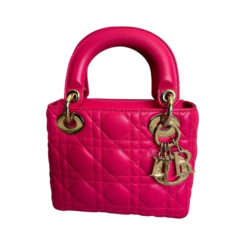 Dior Vintage Pre-owned Leather handbags Pink Dames