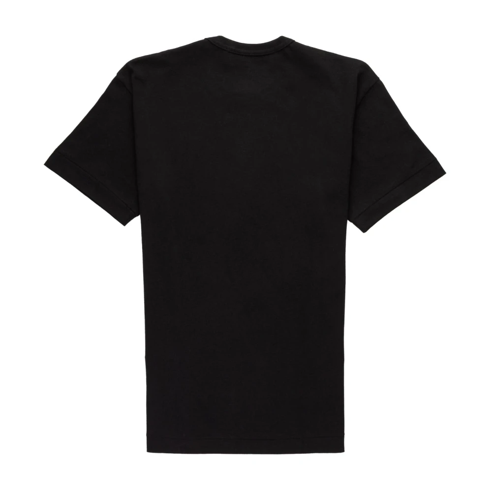 Comme des Garçons Play Rode Logo-Patch Ronde hals T-shirt Black Heren