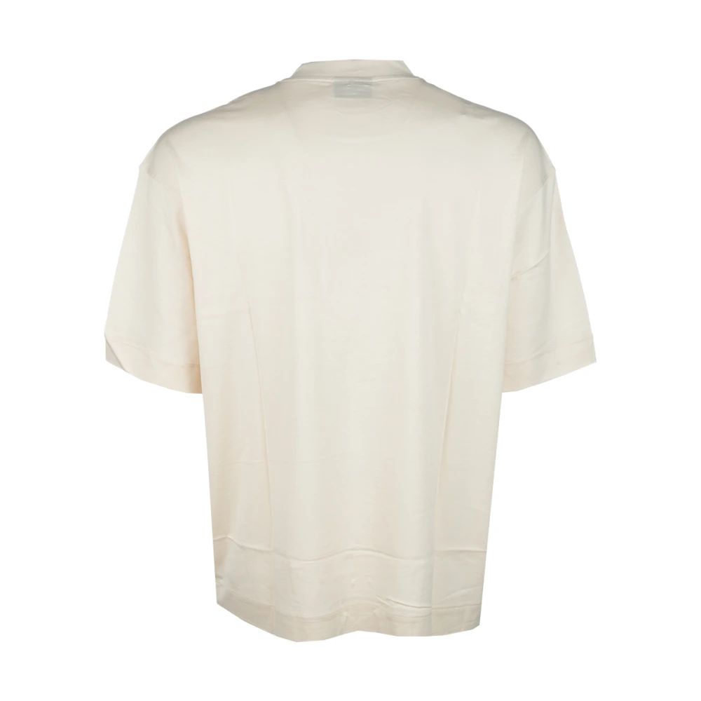 Emporio Armani Casual Katoenen T-Shirt voor Mannen Beige Heren