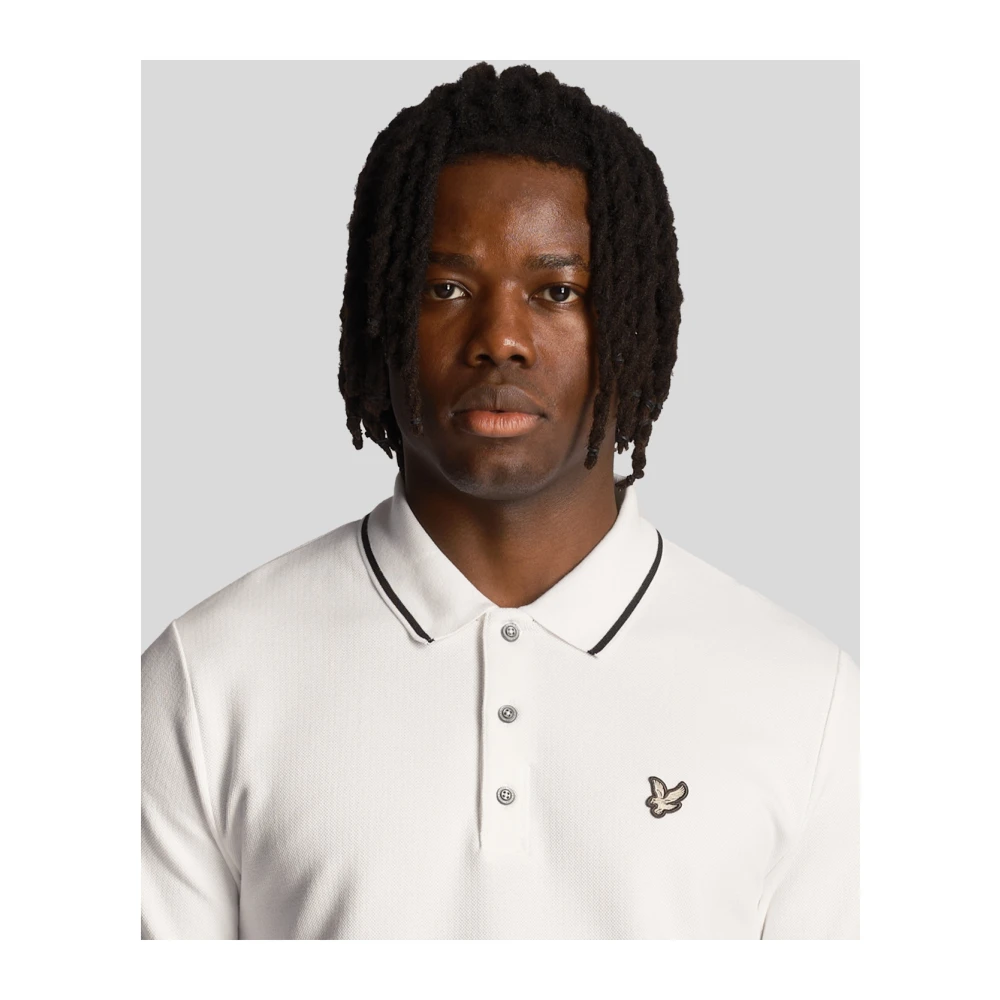 Lyle & Scott Pique Tipped Polo Shirt White Heren