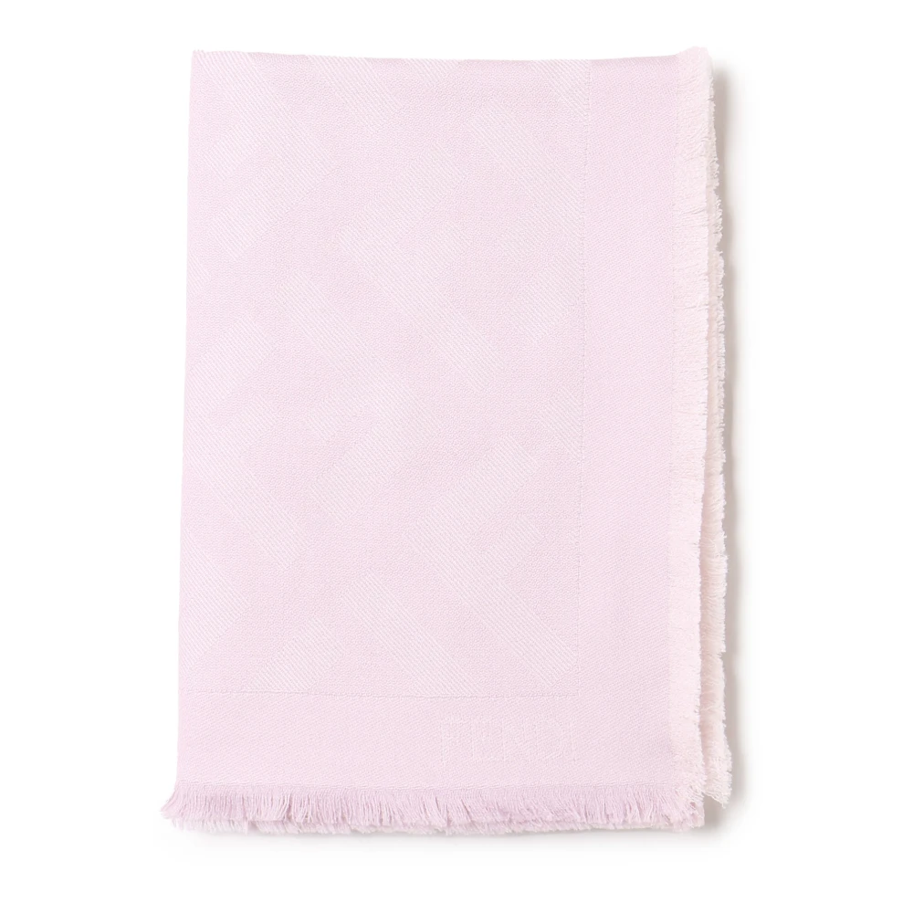 Fendi Roze Wol Kasjmier Sjaal met FF Print Pink Dames
