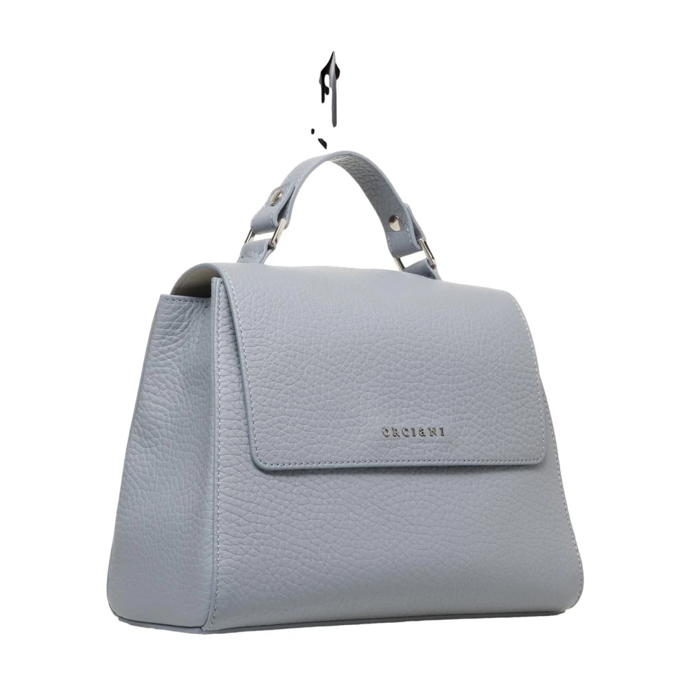 Orciani Blauwe Leren Handtas Sveva Soft Blue Dames