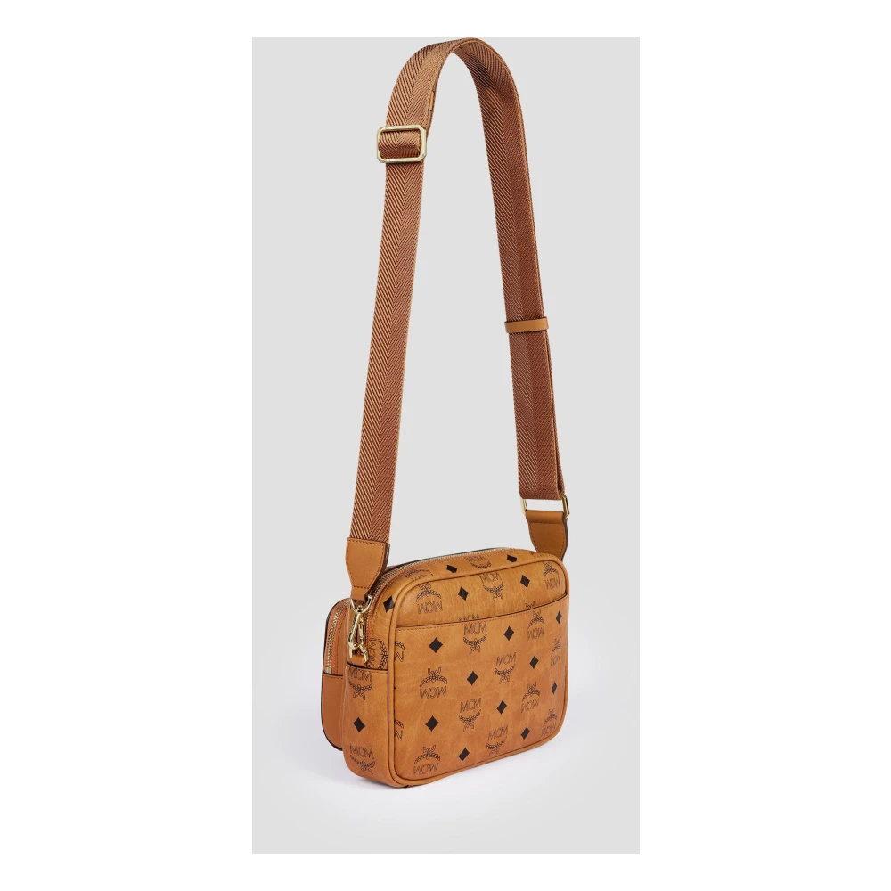 MCM Aren Schoudertas in Visetos Brown Dames