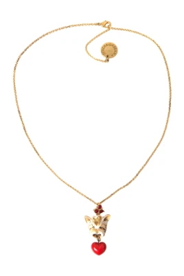Guld Hjärta Hänge Kristall Charm