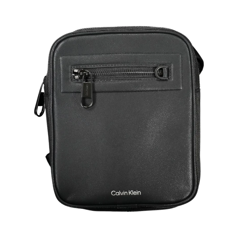 Calvin Klein Men's Black Polyester Shoulder Bag - Cross Body Messenger - One Size- Bags