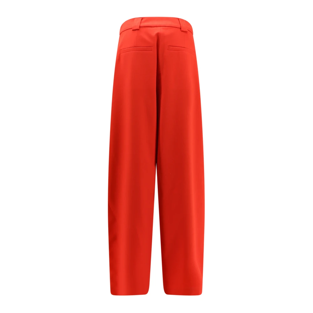 closed Straight Trousers Red Dames