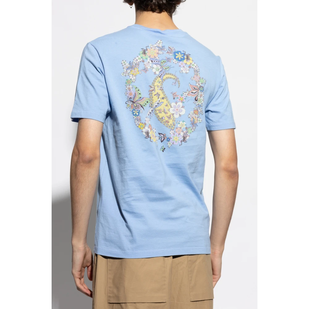 ETRO T-shirt met geborduurd logo Blue Heren