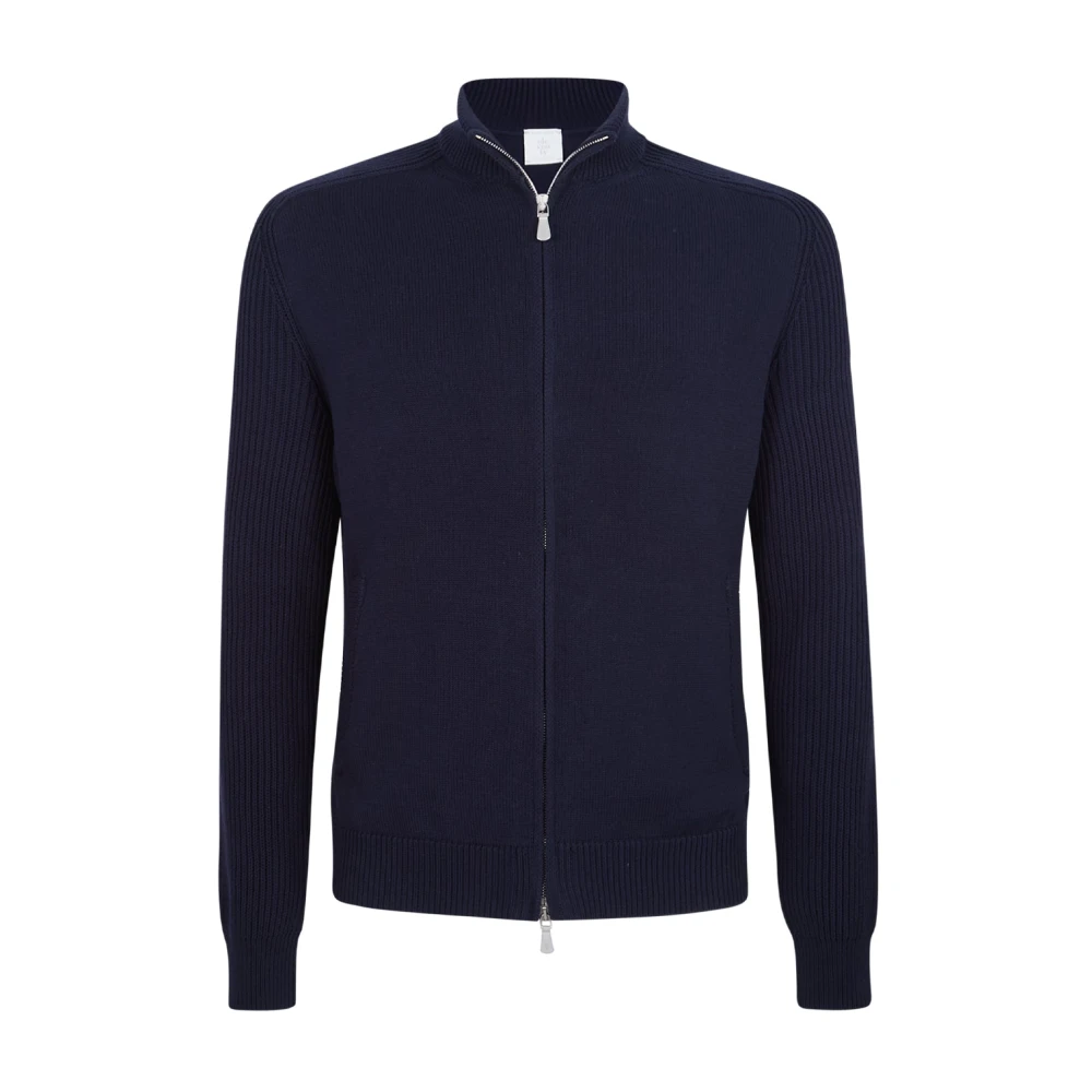 Eleventy Herren Blau Maglia Giubbino Full Zip