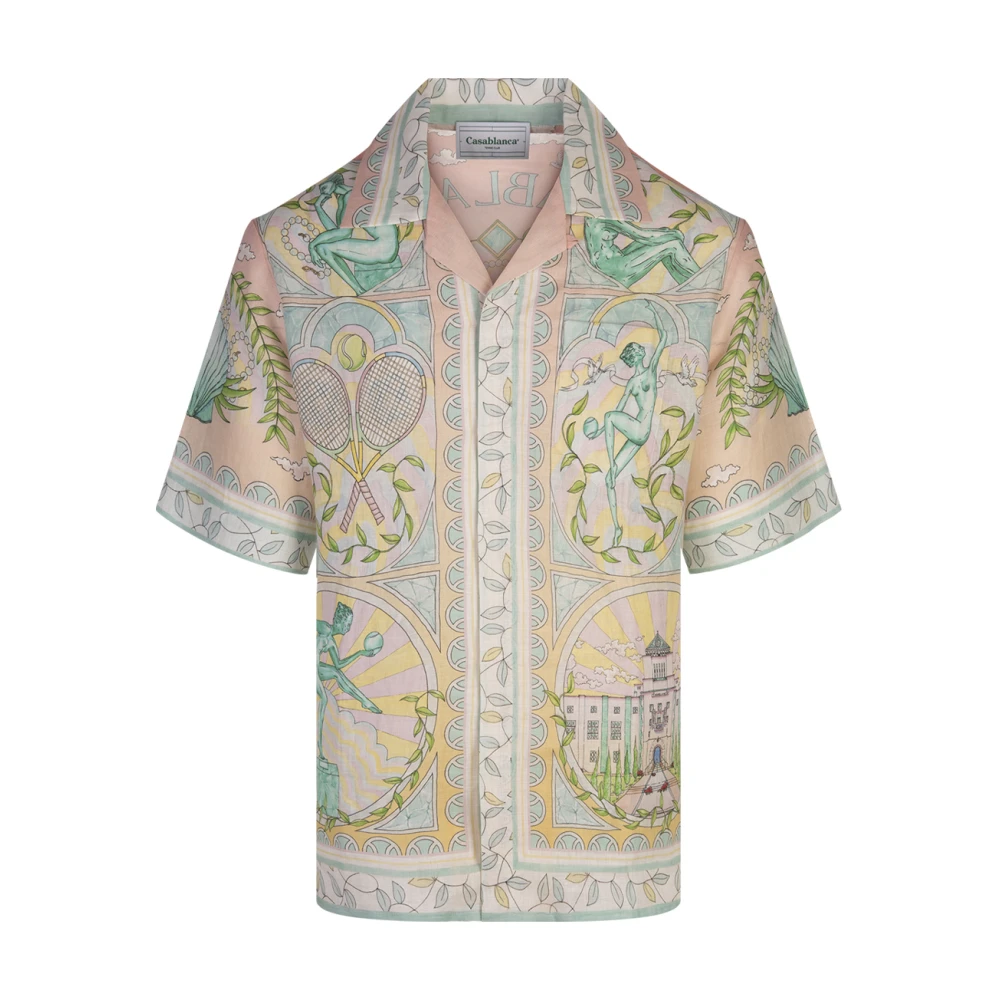 Casablanca Art Deco Linnen Shirt MultiKleur Multicolor Heren