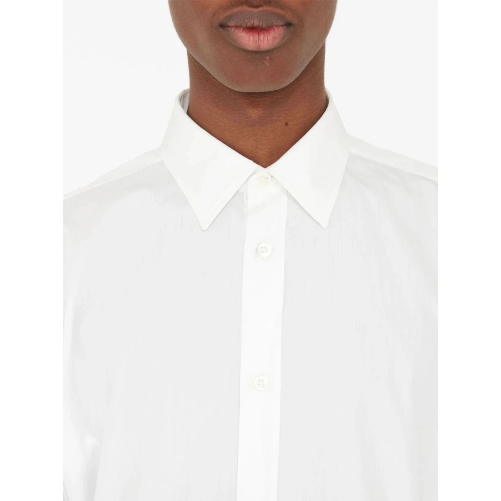 Maison Margiela Witte Katoenen Korte Mouwen Overhemd White Heren