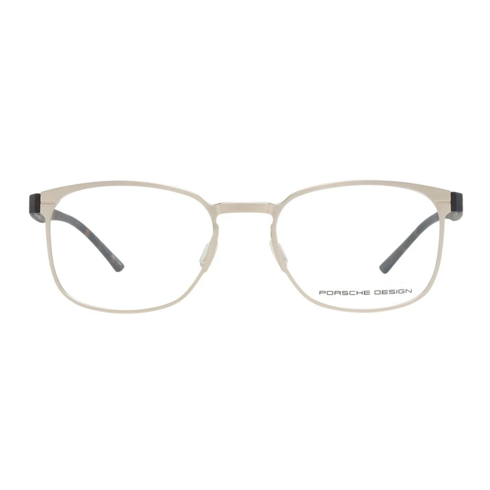 Porsche Design Gouden Titanium Rechthoekige Optische Monturen Yellow Heren