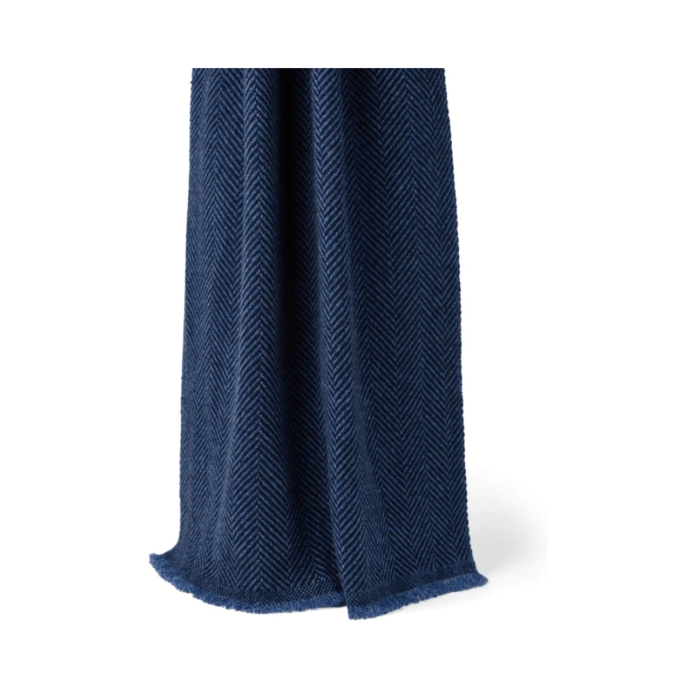 BRUNELLO CUCINELLI Marineblauwe Cashmere Textuur Sjaal Blue Dames