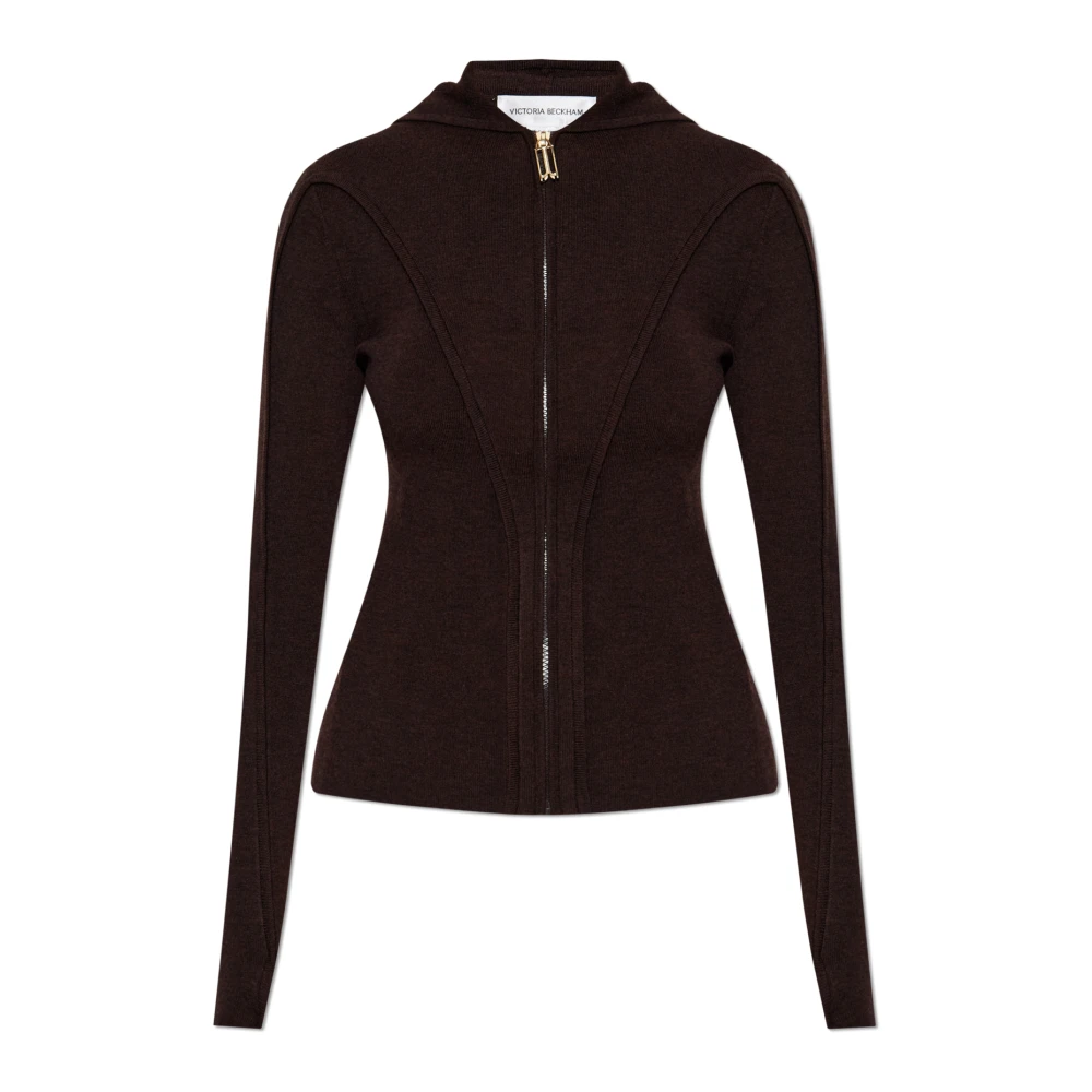 Victoria Beckham Women's Brown Wool Cardigan