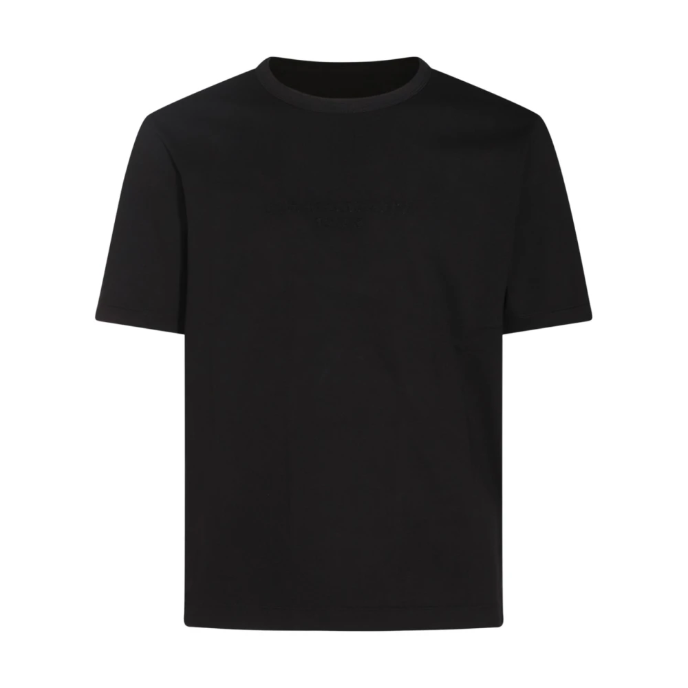 C.P. Company Zwart Katoenen T-shirt met Geborduurd Logo Black Heren