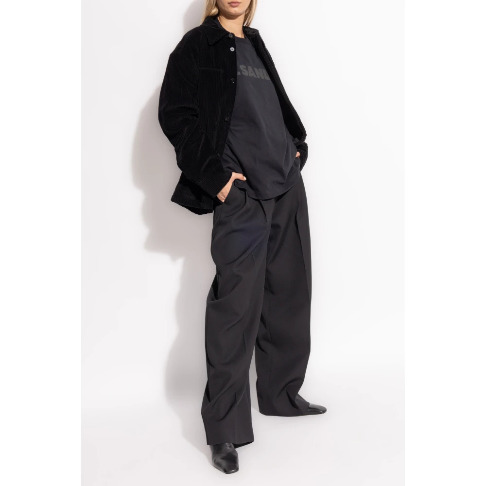Jil Sander Ribfluwelen jas Black Dames