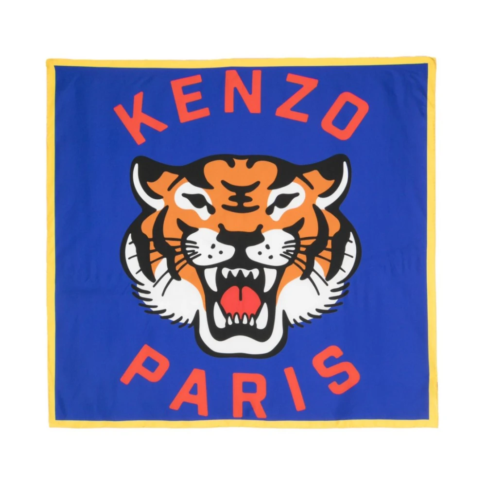 Kenzo Zijden sjaal met logo Multicolor Unisex