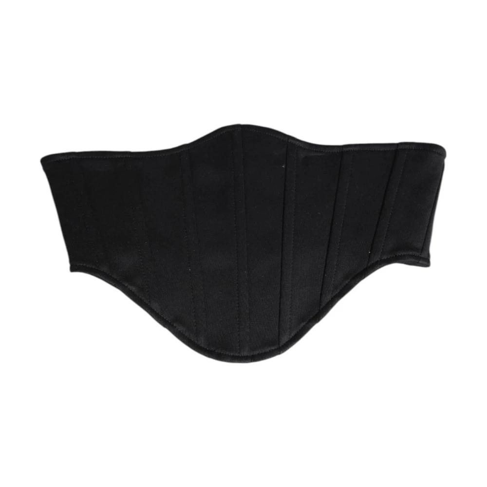 Dolce & Gabbana Women's Black Belts, One Size, Cotton Tuxedo Belt With Zipper