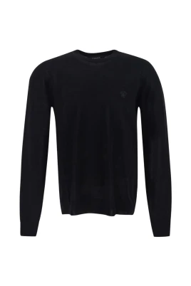 Svart Medusa Broderad Pullover