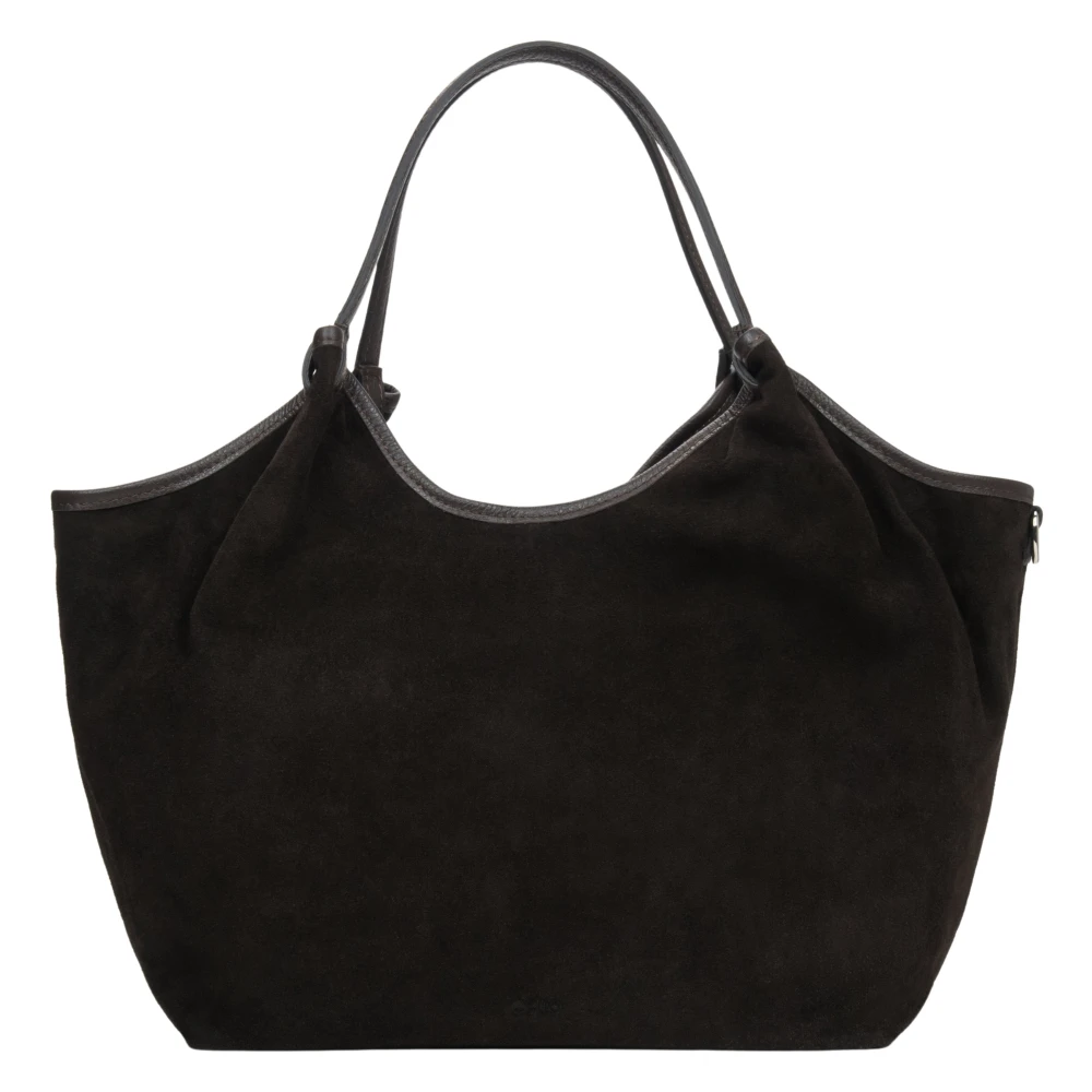 Estro Women's Brown Velour Shopper Bag - Handbags - One Size - Bags