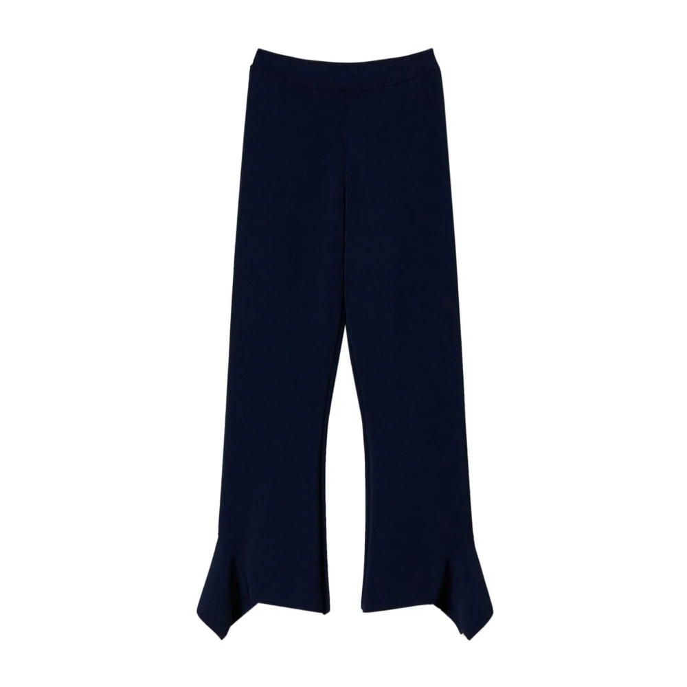 Twinset Blauwe Gerimpelde Geknipte Broek Blue Dames