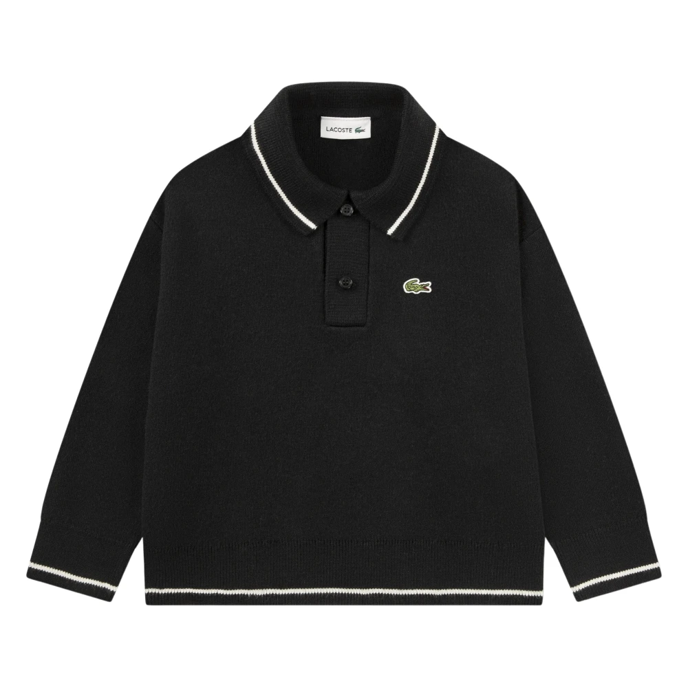 Lacoste Boys Black Kids Knitwear, 6 Y, Polo Jumper