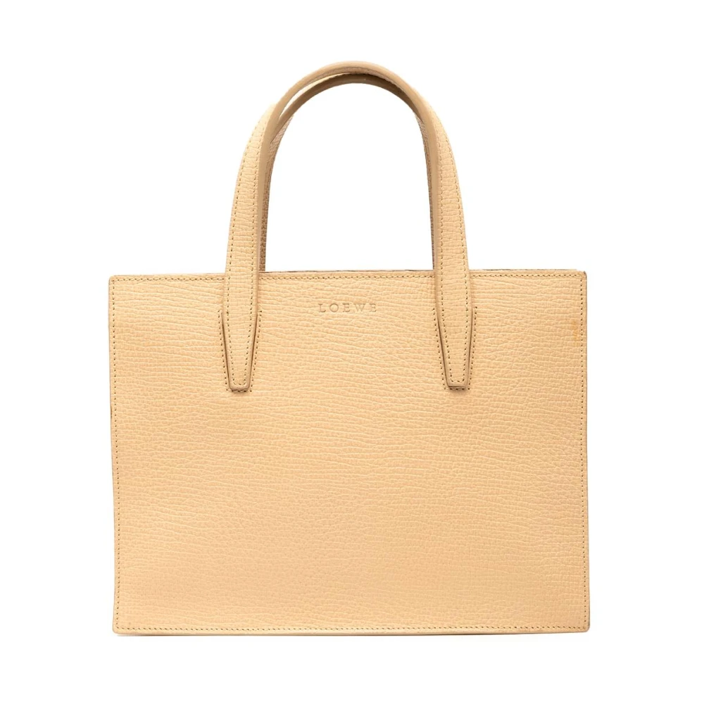 Loewe Pre-Owned Women's Brown Pre-Owned Structured Leather Tote Bag