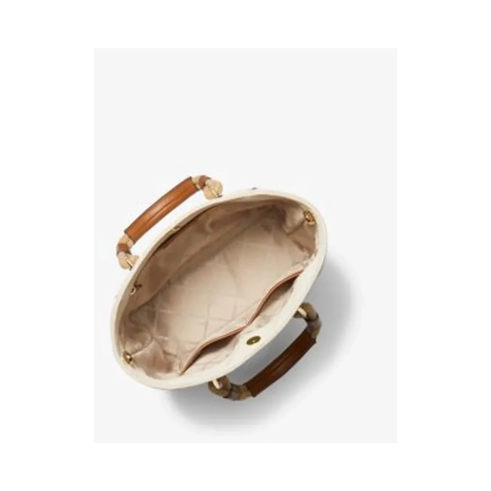 Michael Kors Schoudertas van canvas en leer White Dames
