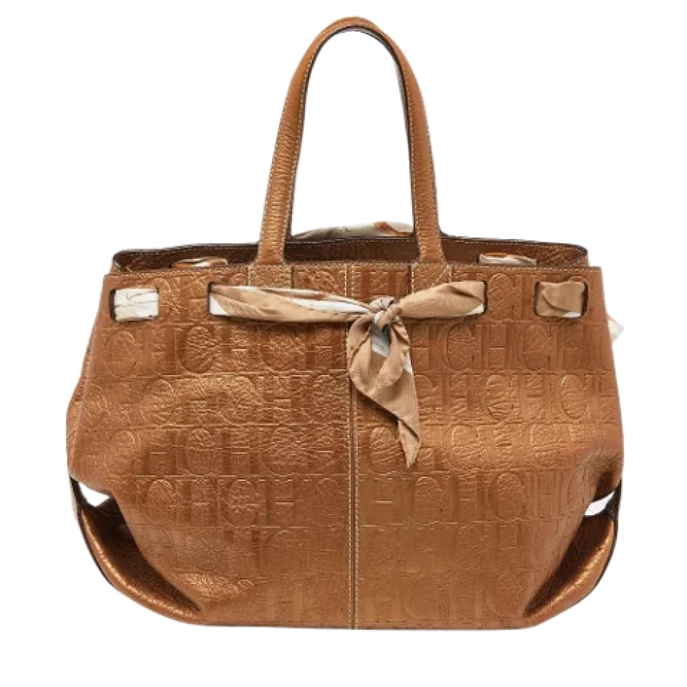 Carolina Herrera Pre-owned Leather totes Brown Dames