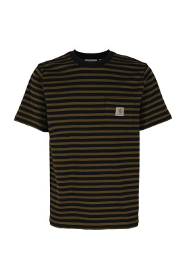 tee-shirt-poche-raye-marron-manches-courtes